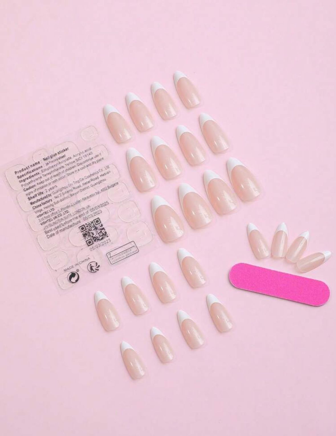 Uñas Almendra Con  Diseño francés